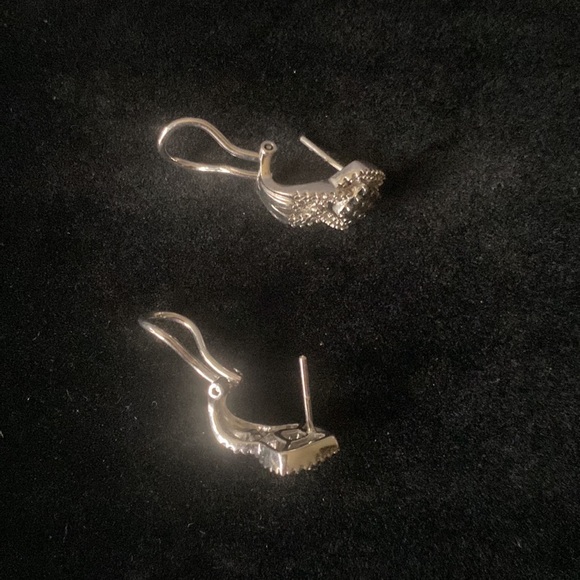 EUC Beautiful Earrings Stamped 925 with Black and White Diamonds - Picture 7 of 10